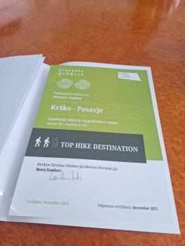 Krško prejelo certifikat pohodniška destinacija