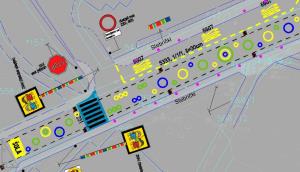 Nove talne označbe in nov prehod za pešce na vhodu proti telovadnici