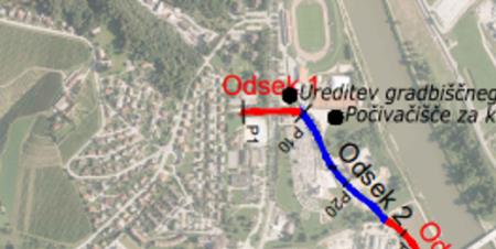 Od šolskega centra na Gubčevi ulici do križišča pri pokopališču in od križišča pri pokopališču v Krškem do objekta »Novoles Bor«.